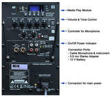 E-lektron EL38-MS 15-inch Portable Speaker Light Party Set w/ Battery Bluetooth Sound System 2 Microphone 2 Disco Light