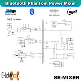 E-Lektron SE-6MM 6 Channel Bluetooth Audio Mixer Phantom Power w/ Condenser Mic