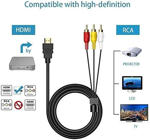 tvetydigheden træthed Bliv klar HDMI to RCA Cable 1.5 HDMI Male to 3RCA AV Composite Male Connector Ad –  ACLINKER