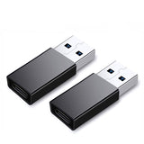 USB C 3.1 Type C Female to USB 3.0 Type A Male Port Adapter Black Converter 2 pack