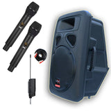 E-lektron 15" inch Speaker Bluetooth 900W Active Loud Digital Sound System PA with 2 Tunable UHF Wireless Microphones 40 channels