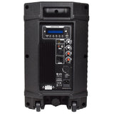 QTX Quest-QUS12 2X12" inch Karaoke Set 1560W Powered Bluetooth TWS Speakers 2 UHF Microphones Stands