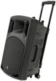 E-lektron P15U Mobile Karaoke System with Bluetooth Loud Speaker Wireless Mics Color Disco Laser Light