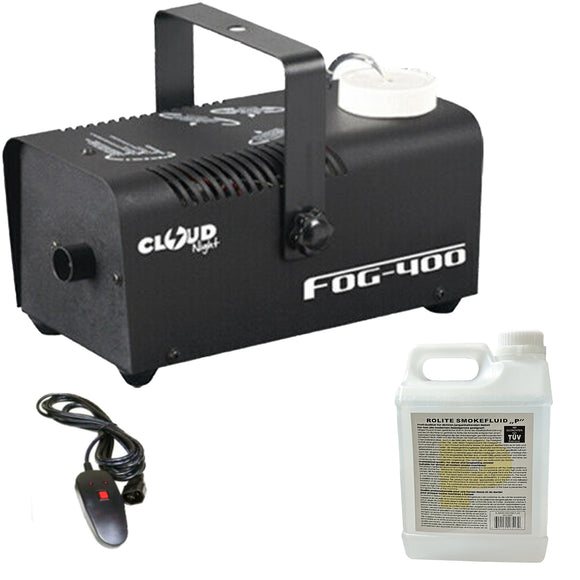 DL 400w Smoke Machine with Wired Remote and 1L Smoke Liquid for Home Party