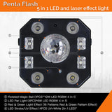 CR-Lite Penta Flash 5-in-1 DJ Disco LED Laser Strobe Effect Light for Parties