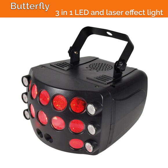 CR-Lite Butterfly 3-in-1 LED Laser DJ Disco Effect Light for Party and Stage