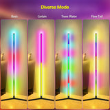 Modern Home Decoration Corner Floor Lamp RGB Dream LED 120cm Tall Smart APP and Remote Control Music Sync RGB Color Changing Lamp for Living Room Bedroom Gaming Room Lights