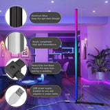 Modern Home Decoration Corner Floor Lamp RGB Dream LED 120cm Tall Smart APP and Remote Control Music Sync RGB Color Changing Lamp for Living Room Bedroom Gaming Room Lights
