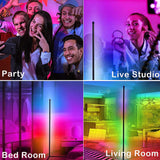 Modern Home Decoration Corner Floor Lamp RGB Dream LED 120cm Tall Smart APP and Remote Control Music Sync RGB Color Changing Lamp for Living Room Bedroom Gaming Room Lights