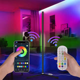 Modern Home Decoration Corner Floor Lamp RGB Dream LED 120cm Tall Smart APP and Remote Control Music Sync RGB Color Changing Lamp for Living Room Bedroom Gaming Room Lights