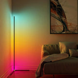Modern Home Decoration Corner Floor Lamp RGB Dream LED 120cm Tall Smart APP and Remote Control Music Sync RGB Color Changing Lamp for Living Room Bedroom Gaming Room Lights