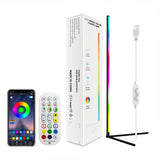 Modern Home Decoration Corner Floor Lamp RGB Dream LED 120cm Tall Smart APP and Remote Control Music Sync RGB Color Changing Lamp for Living Room Bedroom Gaming Room Lights