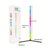 Modern Home Decoration Corner Floor Lamp RGB Dream LED 120cm Tall Smart APP and Remote Control Music Sync RGB Color Changing Lamp for Living Room Bedroom Gaming Room Lights