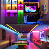 Lyyt 5M COB Seamless LED Strip Light 24V 840LEDs/m 4200LEDs Strip Decoration Lights 40 key IR APP Controller with Power supply