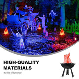 CR lite 3D Realistic Flickering Flames Light Table Lamp LED Fake Fire Effect Light Campfire Lamp for Halloween Xmas Party Decor Holiday Supplies (30cm Table Lamp)
