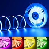 Lyyt 5M COB Seamless LED Strip Light 24V 840LEDs/m 4200LEDs Strip Decoration Lights 40 key IR APP Controller with Power supply