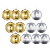 12 Pack 8 inch Mirror Disco Balls (6 Gold + 6 Silver) Reflective Hanging Decoration for Parties Events Weddings & Home Decor