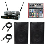 QTX Quest-12AMS 12" PA System | Audio Mixer + UHF Microphons | 1440W