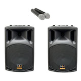 E-Lektron Duevibe 12 1400W 2 X 12 inch UHF Mics TWS Bluetooth Portable Speakers System PA UHF Mics