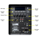 E-Lektron 2 X 15" inch 1800W Bluetooth Portable+Active Loud Speakers Sound System Battery Operate USB Record 2 Microphones