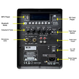 E-Lektron JAD-30K 2X12" inch Karaoke Set 1600W Powered Bluetooth TWS Speakers 2 UHF Microphones Stands