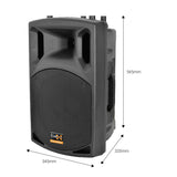 E-Lektron Pentamix Q308 2600W Bluetooth Vocal Sound System with Linkable Microphones Stands for Event DJ Party Band