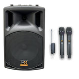 E-lektron 12" inch JAQ30U2 Speaker Bluetooth 800W Active Loud Digital Sound System PA with 2 Tunable UHF Wireless Microphones 40 channels