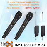 E-Lektron JAD-38K 2X15" inch Karaoke Set 1800W Powered Bluetooth TWS Speakers 2 Tunable UHF Microphones Stands