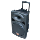 E-lektron Kvocal 15 Portable Bluetooth Speaker with 2 Wireless Microphones and Mic Stands