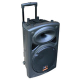 E-Lektron 15" Inch Portable Speaker 900W Mobile PA Sound System Battery Bluetooth With 2 Wireless Microphones