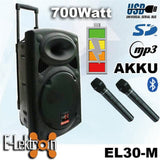 E-Lektron EL30-M Set 2X12" inch TWS Linkable Bluetooth 5.0 Portable 1400W Powerful PA Speakers Sound System