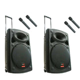 E-Lektron EL38-M Set 2X15" inch TWS Linkable Bluetooth 5.0 Portable 1800W Powerful PA Speakers Sound System