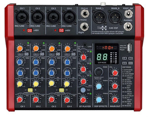 E-lektron A48 DSP FX Studio Audio Mixer 8-Channel  with Bluetooth USB Play Audio interface