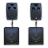 E-Lektron Quadix 12 2800W Active & Subwoofer Vocal Speakers Sound System with UHF Mics and Poles