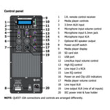 QTX Quest-10SUB Complete Active PA System Bluetooth FM tuner SD with Stands