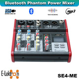 E-Lektron SE-4MM 4 Channel Bluetooth Audio Mixer Phantom Power w/ Condenser Mic
