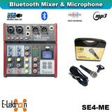 E-Lektron SE-4 USB audio mixer bundled with the EL-58A dynamic microphone, 3m cable, clip and carry case