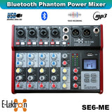 E-Lektron SE-6MM 6 Channel Bluetooth Audio Mixer Phantom Power w/ Condenser Mic