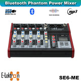 E-Lektron SE-6 Live Audio Mixer 6 Channel Mixer incl. USB Bluetooth Soundcard Phantom Power