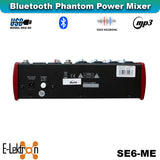 E-Lektron SE-6 Live Audio Mixer 6 Channel Mixer incl. USB Bluetooth Soundcard Phantom Power