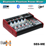 E-Lektron SE-6 Live Audio Mixer 6 Channel Mixer incl. USB Bluetooth Soundcard Phantom Power