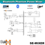 E-Lektron SE-6 Live Audio Mixer 6 Channel Mixer incl. USB Bluetooth Soundcard Phantom Power