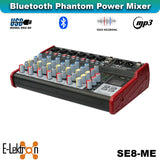 E-Lektron SE-8 Live Audio Mixer 8 Channel Mixer incl. USB Bluetooth Soundcard Phantom Power