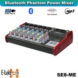 E-Lektron SE-8MM 8 Channel Bluetooth Audio Mixer Phantom Power w/ Condenser Mic