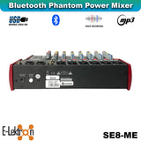 E-Lektron SE-8MM 8 Channel Bluetooth Audio Mixer Phantom Power w/ Condenser Mic