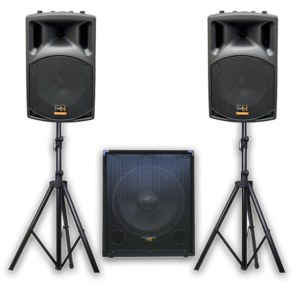 E-Lektron Trinity Q305 2200W Bluetooth Sound System with 2X12