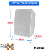 E-Lektron EL952966 6XM-255 White Weatherproof 100 Volt Line or 8 ohm ELA Outdoor Speaker
