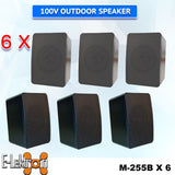 E-Lektron EL952969 6XM-255 Black Weatherproof 100 Volt Line or 8 ohm ELA Outdoor Speaker