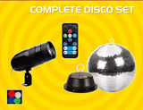 CR Lite 10 inch Mirror Ball Set with rotating Motor RGBW Pinspot for Home Party Birthday Christmas