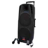 E-lektron EL-225 Dual 10" inch Portable Karaoke Mobile PA Speaker Sound System Battery Bluetooth with 2 UHF Microphone